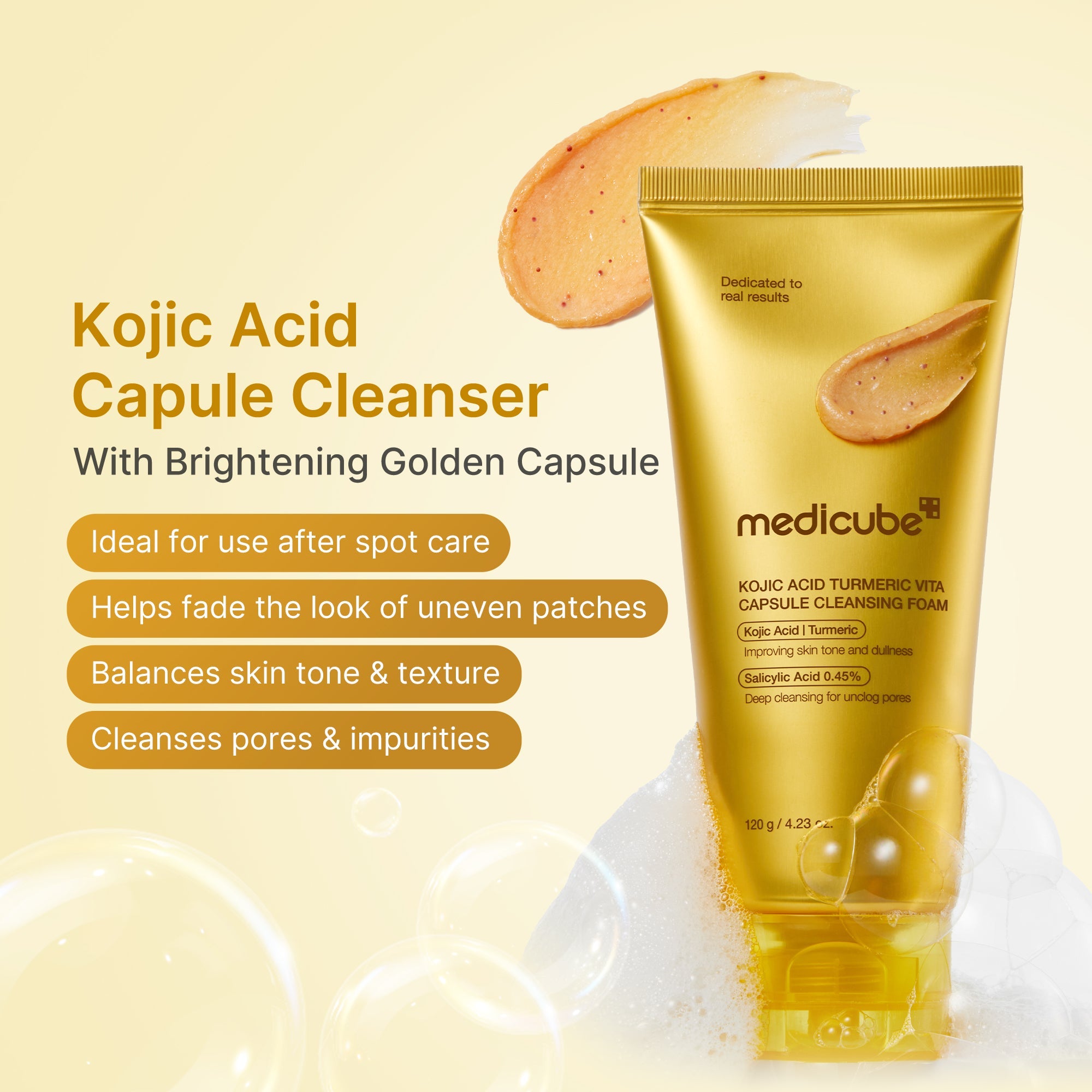 Kojic Acid Turmeric Vita Capsule Foam Cleanser - Polished Face Care Style