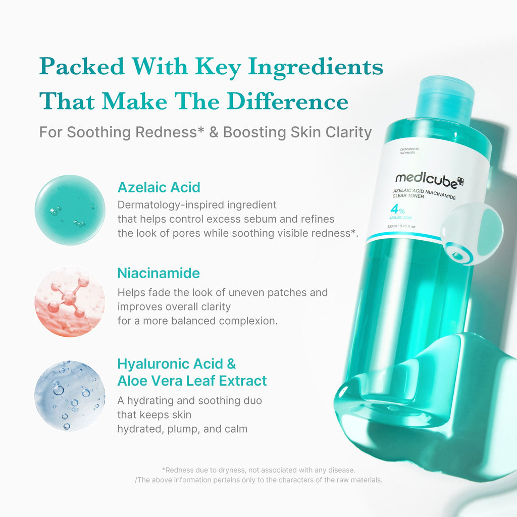 Azelaic Acid Niacinamide Clarifying Toner - Designed for Medicube Days