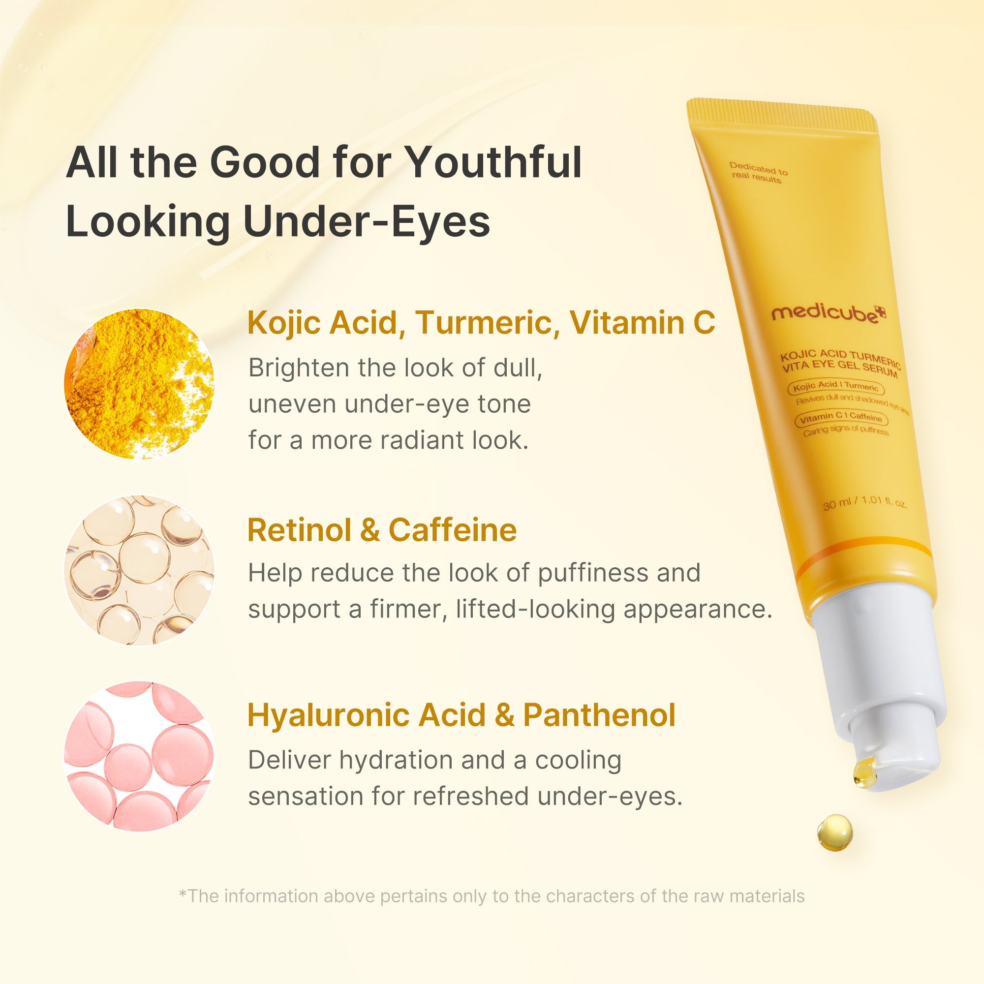 Kojic Acid Tumeric Eye Gel Serum - Effortless Daily Glow