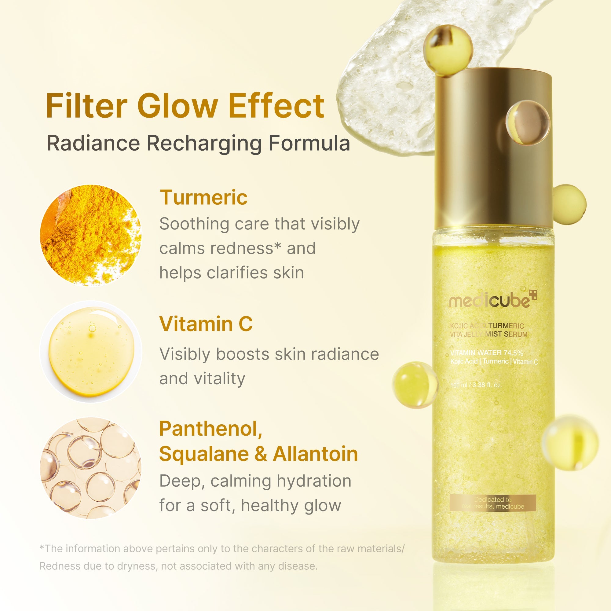 Kojic Acid Turmeric Vitamin Gold Jelly Mist Serum - Modern Face Care Style