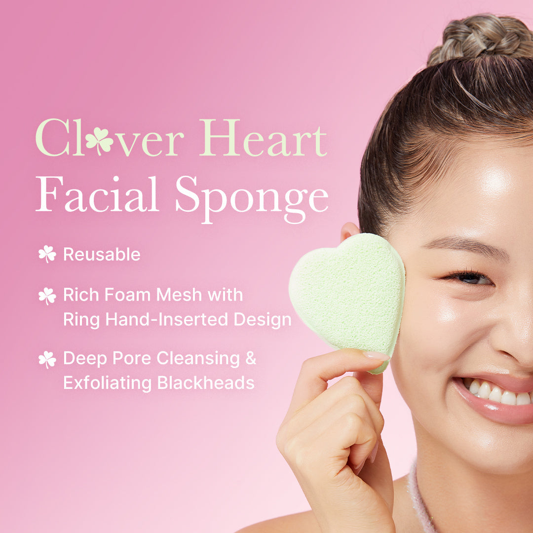 Clover Heart Facial Sponge - Routine Made Elegant