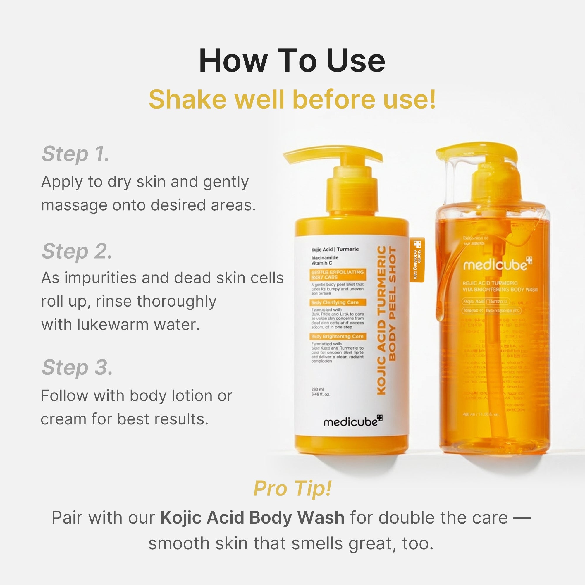 Kojic Acid Turmeric Body Peel Shot - Designed for Modern Care