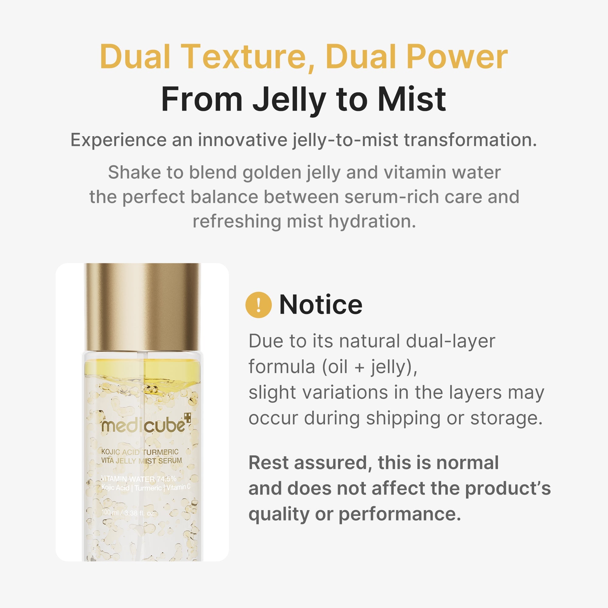 Kojic Acid Turmeric Vitamin Gold Jelly Mist Serum - Modern Face Care Style