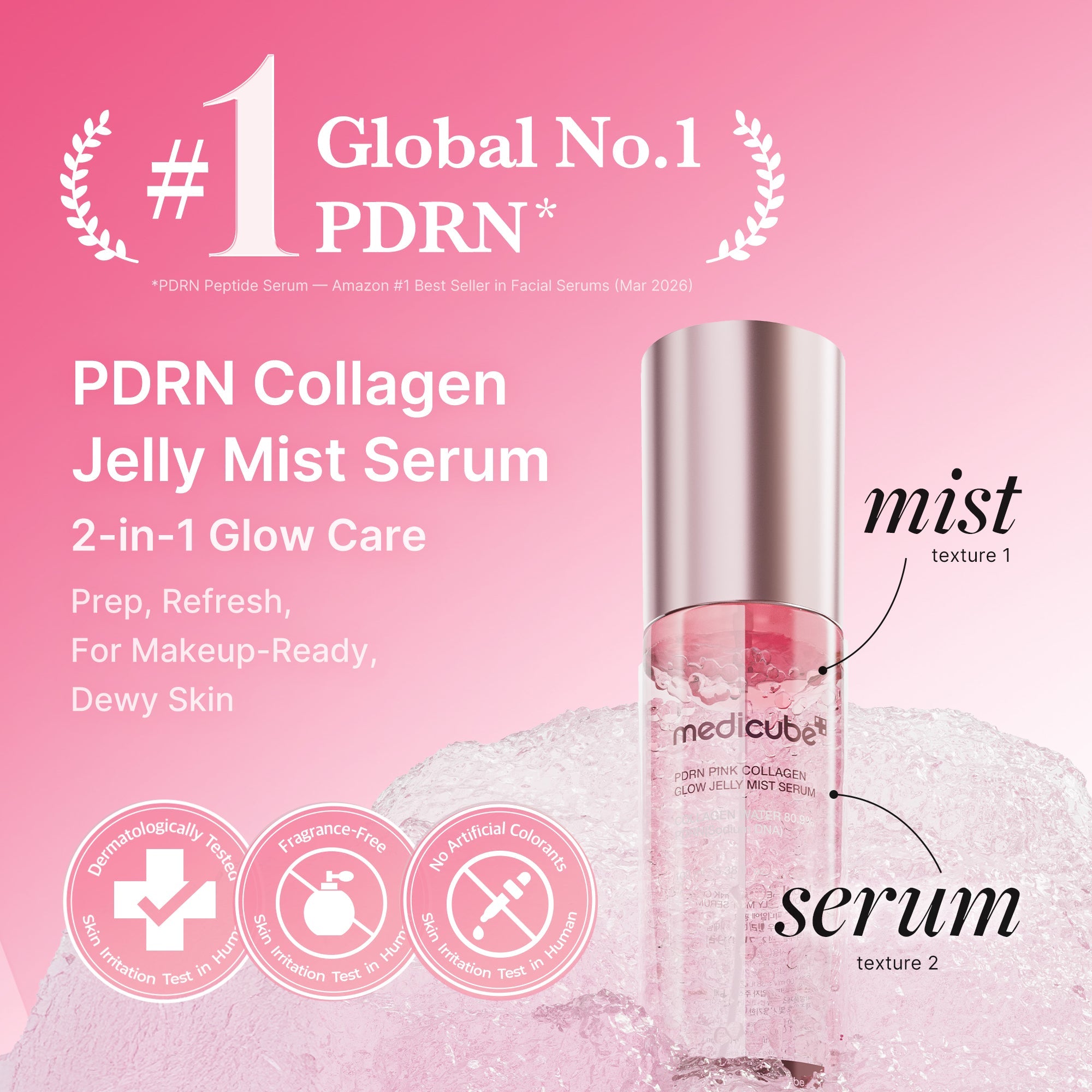 PDRN Pink Collagen Glow Jelly Mist Serum - Smooth Glow Care
