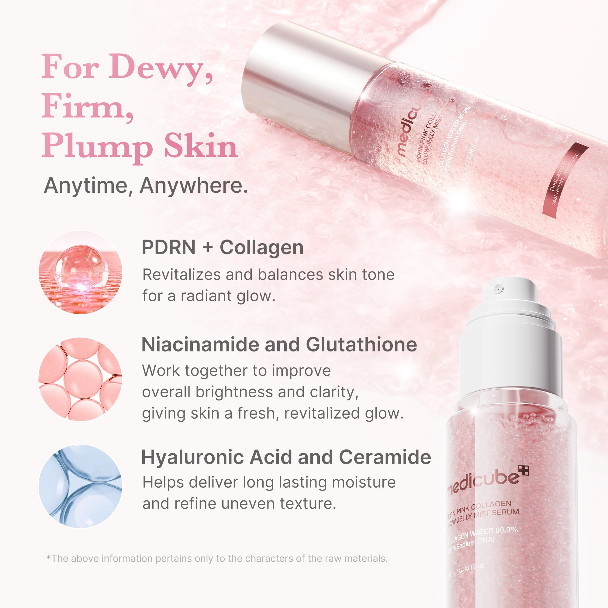PDRN Pink Collagen Glow Jelly Mist Serum - Smooth Glow Care