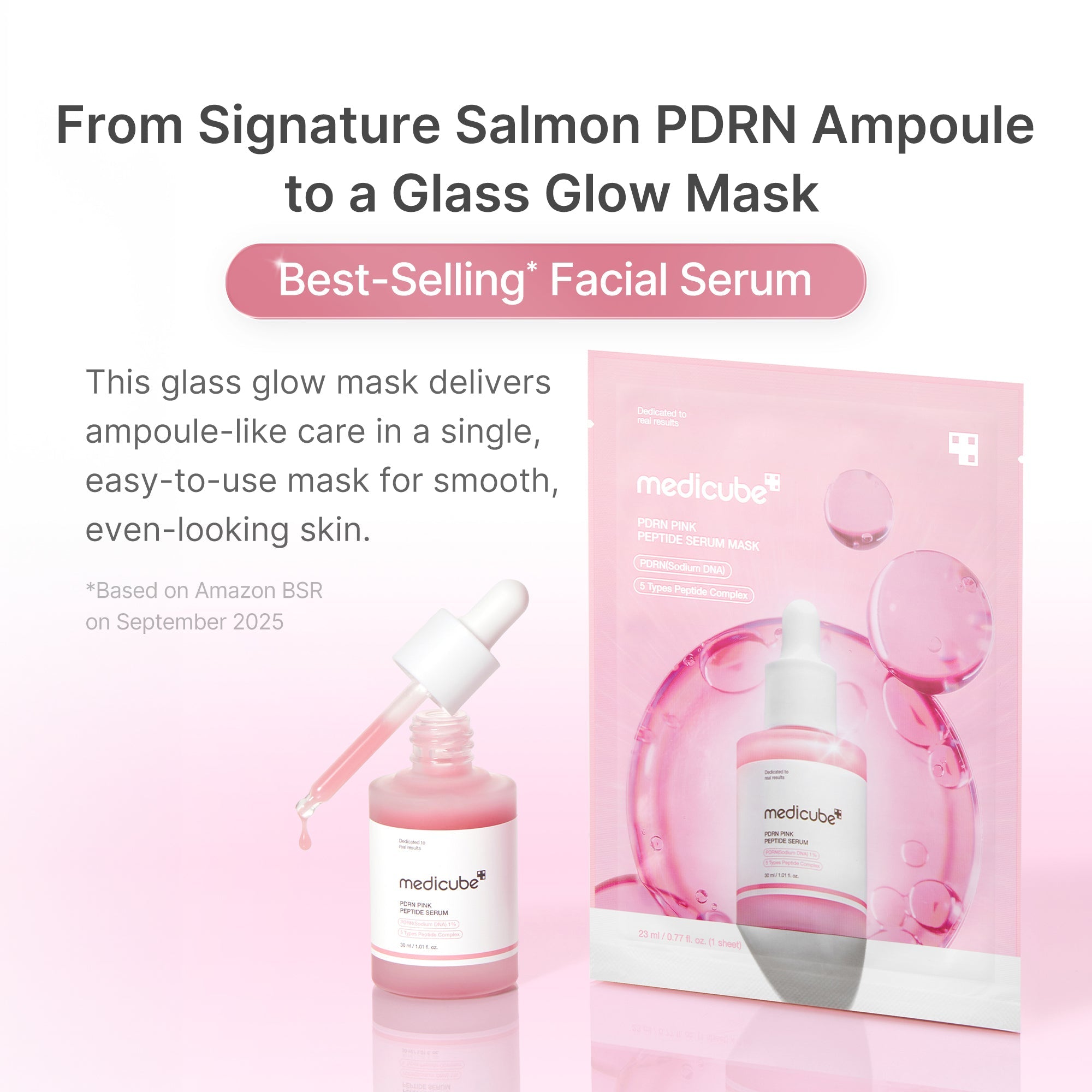 PDRN Pink Peptide Ampoule Mask - Effortless Medicube Care